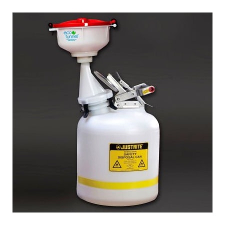 Eco Funnel EF-8-Justrite-B5-SYS 8in  System, 5 Gal Safety Can, Red Lid EF-8-JUSTB5-SYS